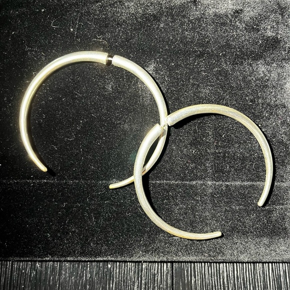 Y2K Nasty Gal Silver Moon Hoops - Picture 2 of 3
